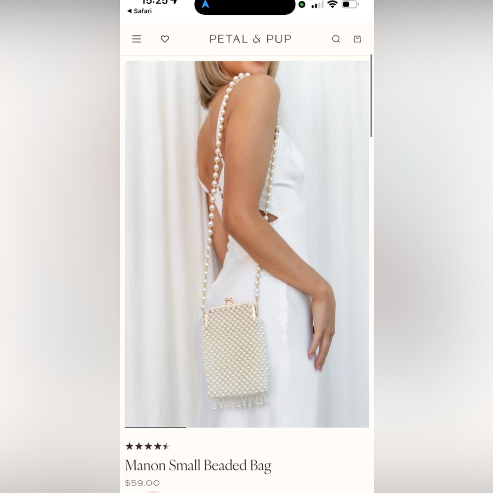 Petal & Pup Manon small beadedpearl bag NWT